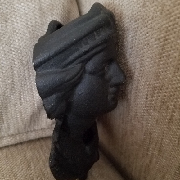 Vintage Christopher Columbus cast iron match safe - Picture 3 of 3